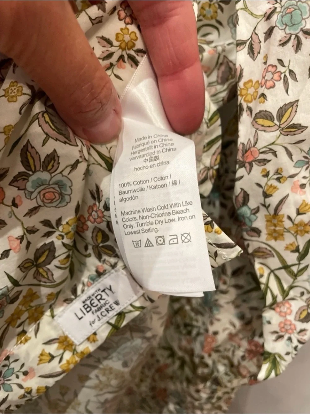 J. Crew Floral Button-Up Blouse in Cream with Multicolor Floral Print